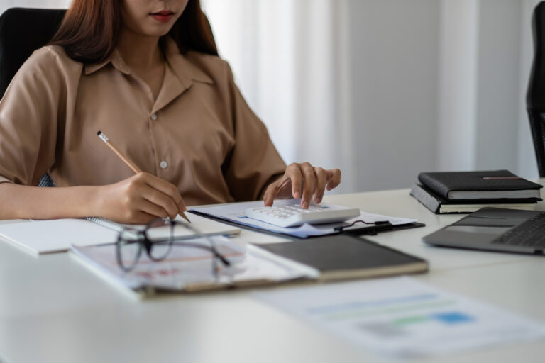 woman calculating bills